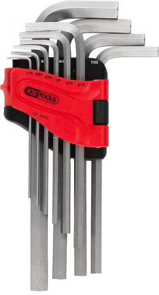 KS Tools Jeu de clés Allen, dans support pliable, 10 pièces 1/16"-3/8", 151.5060