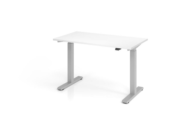 Bureau Hammerbacher XMST612, 120 x 67 cm, plateau : blanc, épaisseur 25 mm, chant ABS 2 mm, forme rectangulaire, VXMST612/W/S