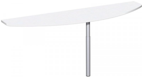 table d'extension geramöbel avec pied d'appui, matériel de liaison inclus, réglable en hauteur, 1800x500x680-820, blanc/argent, N-657242-WS