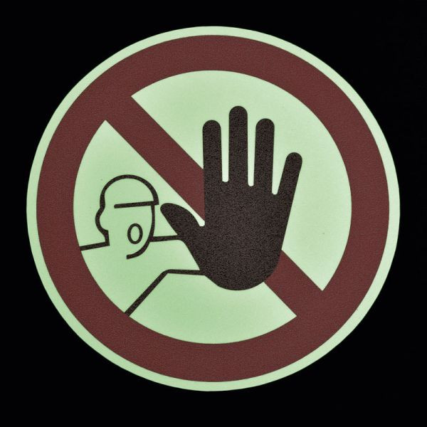 m2 de revêtement antidérapant Symbole de marquage au sol, cercle luminescent " Interdit aux personnes non autorisées " 400 mm, MBXK006400