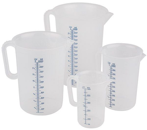 Verre doseur APS, Ø 20,5 cm, hauteur : 27,5 cm, 5 litres, polypropylène, avec anse fermée, échelle de mesure en relief à l'extérieur, 30057