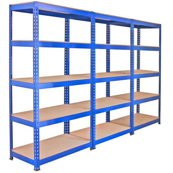 Monster Racking 5 x étagères d'atelier Q-Rax, étagères en acier, étagères de garage, étagères de rangement, étagères de sous-sol, 3x 90 cm, 2x 120 cm, 7001(3) #7002(2)