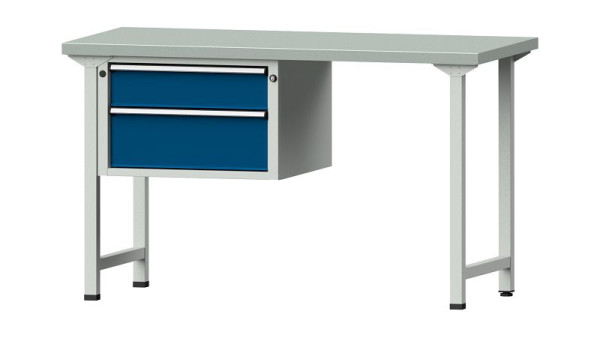 Établis ANKE Établi combiné, modèle 607 V, 1500 x 700 x 890 mm, RAL 7035/5010, ZBP 40 mm, 415.029
