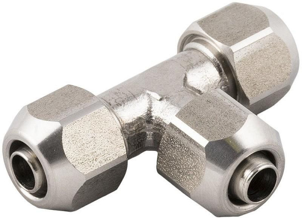 temporisateur A-TV-10/8-VA, raccord en T, avec écrou-raccord, matériau : acier inoxydable V4A, UE : 10 pièces, 01010110