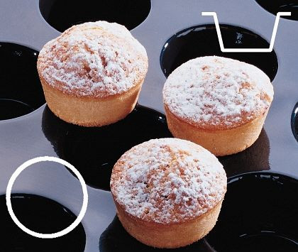 Tapis de cuisson Contacto mini muffins 51x29 mm Flexipan, noir, 60 x 40 cm, 6690/051