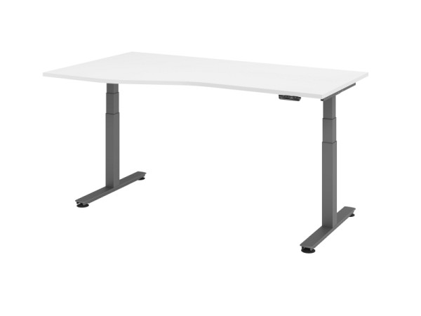 Hammerbacher bureau assis-debout électrique 180x100/80cm blanc, VXDSM18/W/G