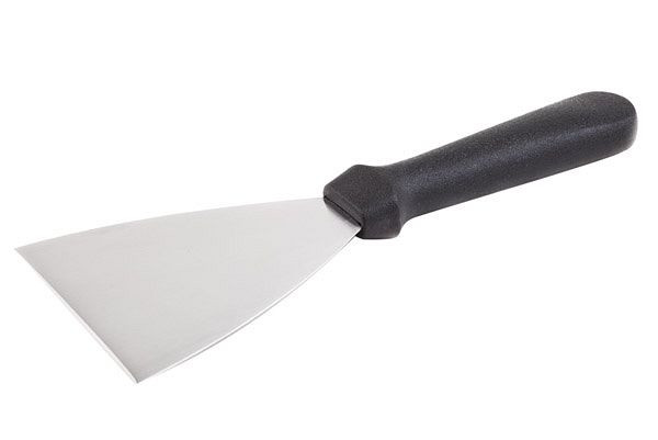 Spatule/grattoir APS, largeur 11 cm, longueur 25 cm, lame rigide en inox, manche en polypropylène antidérapant, noir, 88929