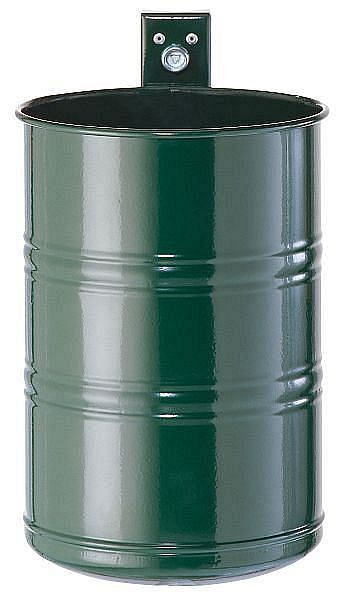 Conteneur à déchets Renner d'environ 35 L, non perforé, pour montage mural et sur poteau, galvanisé à chaud et revêtement par poudre, gris anthracite, 7004-01PB 7016
