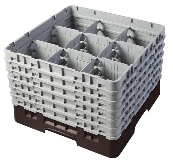 Panier de lavage Cambro 9 compartiments Camrack® 30 cm brun, paquet de 2, 9S1114167