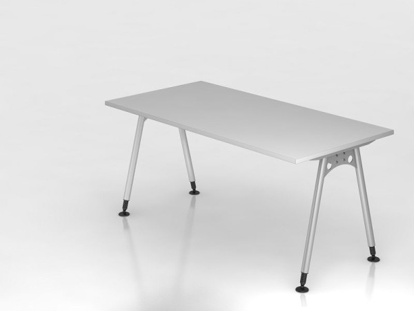 Bureau Hammerbacher pied A 160x80cm, gris, forme rectangulaire, VAS16/5/S