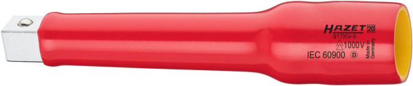 Rallonge Hazet, isolation de protection, carré creux 12,5 mm, carré plein 12,5 mm, avec serrure à bille, dimensions / longueur : 140 mm, 917KV-5