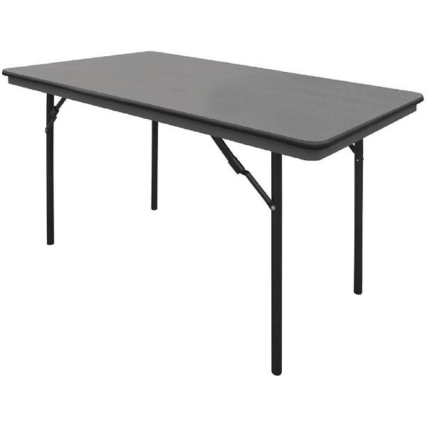 Table pliante rectangulaire Bolero noir 122cm, GC594