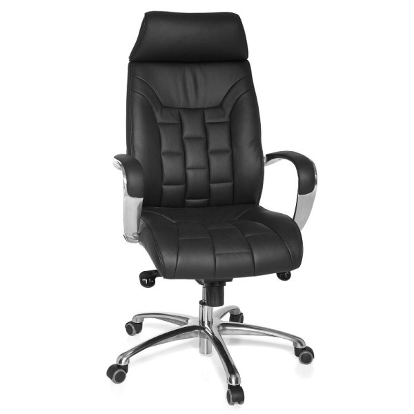 Amstyle chaise de bureau Turin cuir véritable noir, SPM1.158