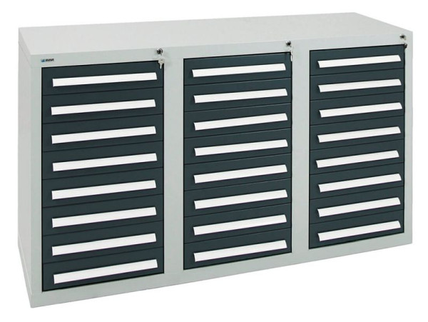 armoire à tiroirs émoussés série T-100/35-3, RAL 7035/7016, 24 tiroirs (24 x100 mm), 8153171