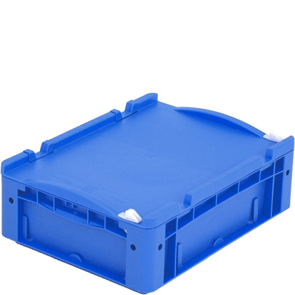 BITO Euro bac gerbable XL couvercle/patte /XL 43121ASDV 400x300x120 bleu, fermeture couvercle, C0292-0100