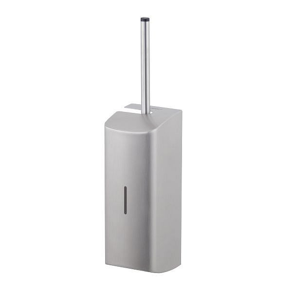 Porte-brosse WC Air Wolf avec façade fermée, série Alpha, H x L x P : 283 x 100 x 116 mm (sans poignée), acier inoxydable brossé, 60-126