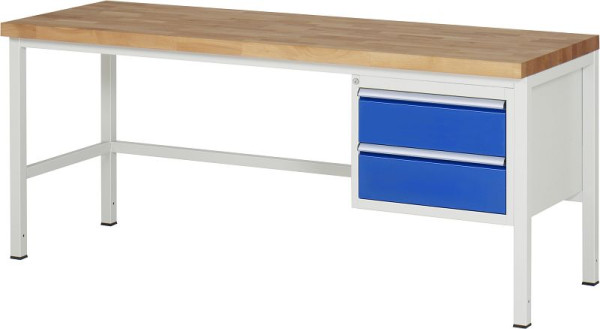 Etabli RAU série 8000 - modèle 8125, L2000 x P700 x H840-1040 mm, base système L1995 x P650 x H800-1000 mm, 03-8125A1-207B4H.11