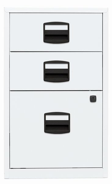 Armoire d'appoint Bisley PFA, 2 tiroirs universels, 1 tiroir HR, blanc signalisation, PFA3696