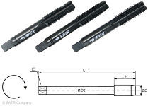 BAER HSSE VAP jeu de 3 tarauds à main M 6 x 1,0 - pour acier inoxydable, 110305004