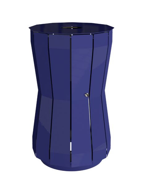 Poubelle sur pied Renner d'environ 105 L au design élégant, galvanisée à chaud et revêtement par poudre, bleu cobalt, 7099-00PB 5013