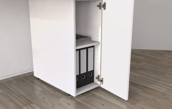 Espace de rangement Kerkmann avec porte, L 300 mm x P 600 mm x H 735 mm, coloris : blanc, 21357110