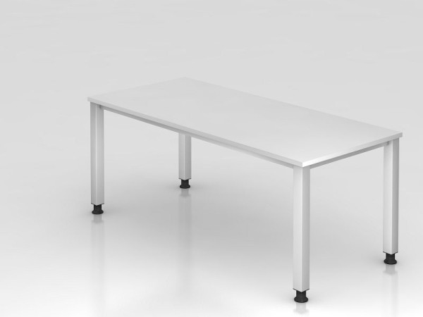Bureau Hammerbacher 4 pieds carré 180x80cm blanc, forme rectangulaire, VQS19/W/S