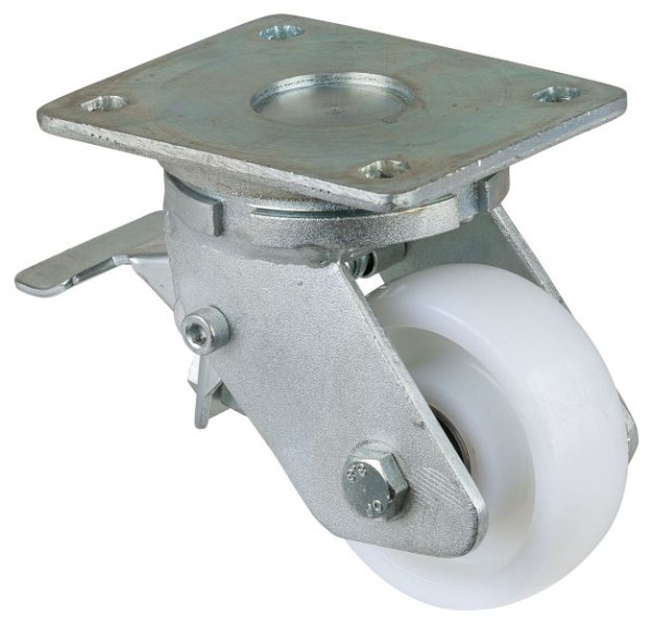Roulettes BS Roulette pour charges lourdes avec roue/blocage, largeur 37 mm, Ø100 mm, jusqu'à 400 kg, bande de roulement/corps de roue plastique, roulements à billes, RR120.B15.101