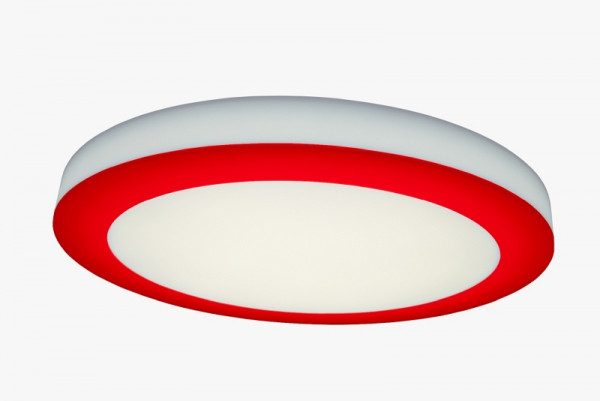 rutec Projekt ASCAR applique et plafonnier DALI diamètre 335mm, H70mm, 230V, 16W, IP20, 4000K, CRI80 - rouge, PBE152