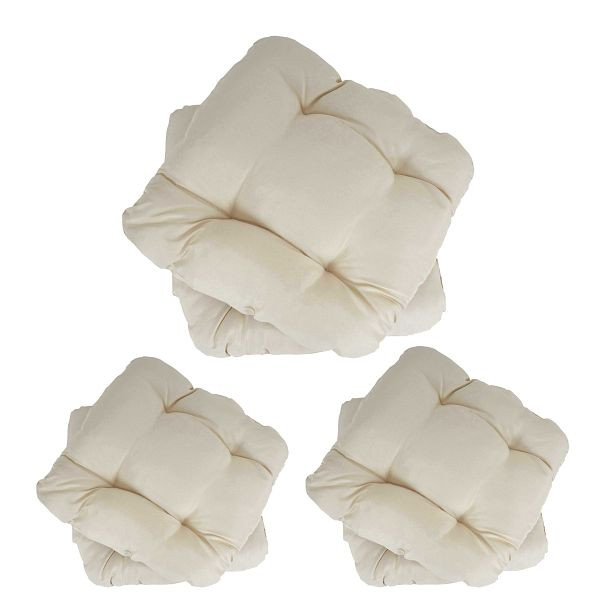 Mendler Lot de 6 coussins de siège Dublin, coussins de chaise, 41x38x8cm, crème, 37609+37609+37609