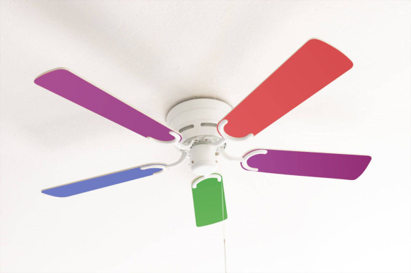 Ventilateur de plafond extra plat Pepeo Kisa multicolore blanc, 105120193OL