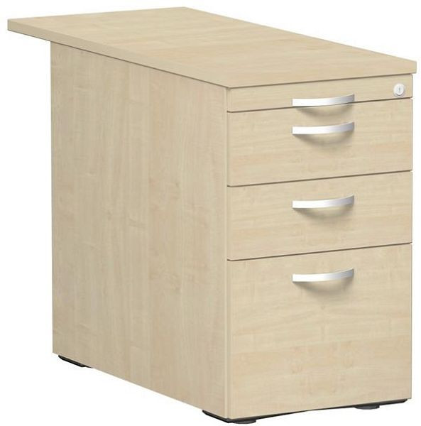 conteneur debout geramöbel avec dossiers suspendus et 2 tiroirs métalliques et plaque de recouvrement 1000 mm, 438x1000x720, érable/érable/érable, N-0310HR1-AAA