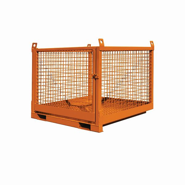 Boîte de chargement industrielle Eichinger pour chariots élévateurs et grues, LxlxH 1280x1260x1100 mm, 1500 kg, orange pur, 10580100000000