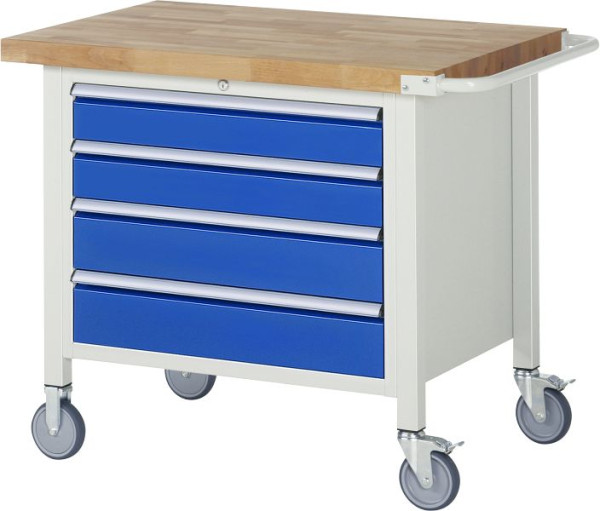 Etabli mobile RAU série 8000, 4 x tiroirs, 1000x880x700 mm, 05-8262A2-107B4S.11