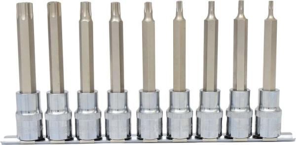 KS Tools Jeu de douilles 1/2" CHROMEplus Torx, alésage, longues, 9 pièces TB20-TB60, 918.1890