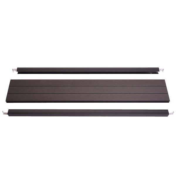 Ensemble d'extrémité Mendler pour brise-vue WPC Sarthe, profil d'extrémité coupe-vent, poteau en aluminium, 90cm, anthracite, 76266