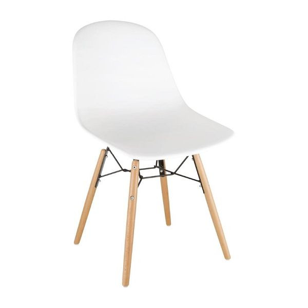 Chaise en polypropylène à pieds fuselés Bolero blanc, UE: 2 pièces, DM840