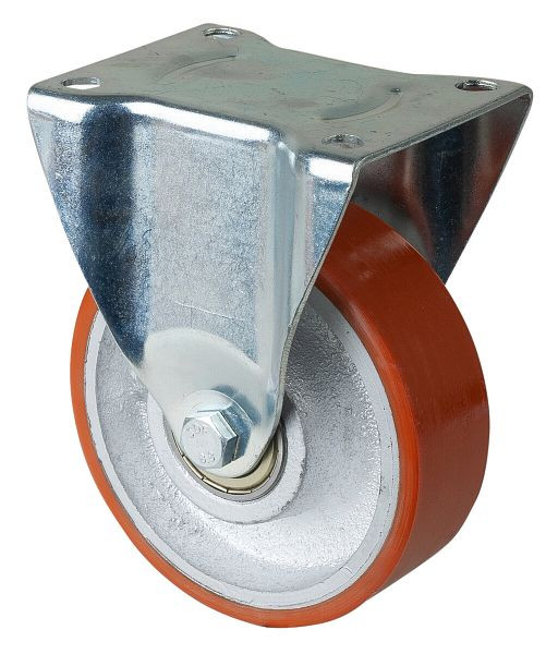 Rouleau de transport BS rollers, rouleau fixe, largeur de roue 50 mm, roue Ø 150 mm, capacité de charge 450 kg, polyuréthane coulé 95 Shore A, fonte, roulement à billes, L410.C10.152