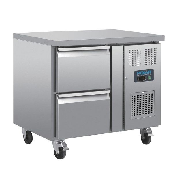 Comptoir réfrigéré Polar avec 2 tiroirs 124L, DA546