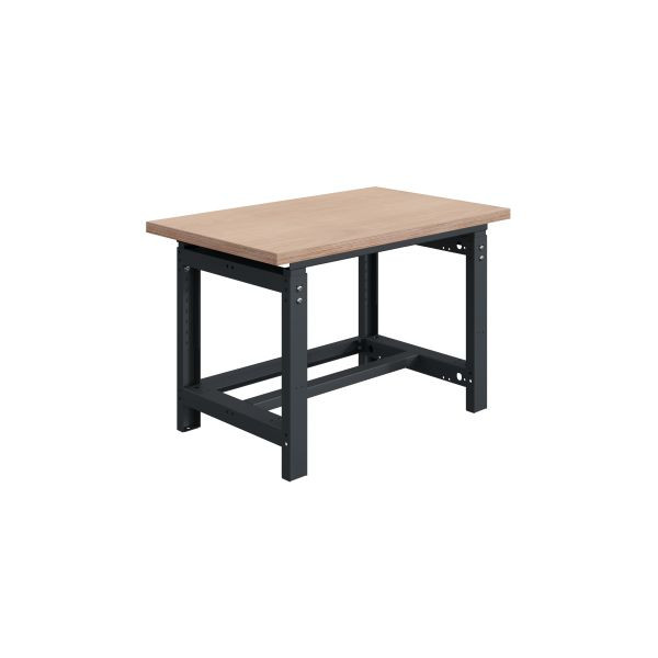 Etabli SOFAME SI, réglable en hauteur mécaniquement, L 1500 x P 750 x H 764 à 1044 mm, plan de travail multiplex 24 mm, gris anthracite RAL 7016, W010010082GA