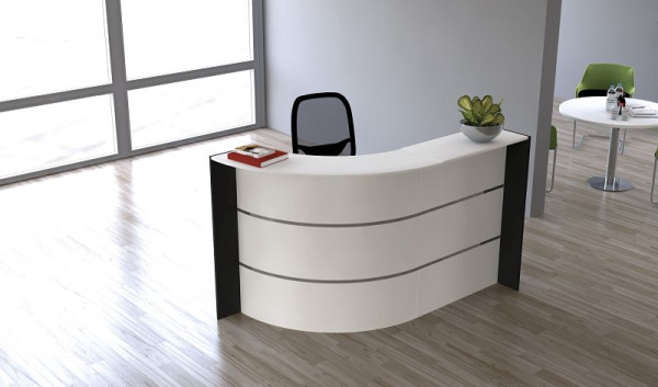 Kerkmann Bari comptoir compact, L 1750 x P 950 x H 1120 mm, blanc/anthracite, 21357410