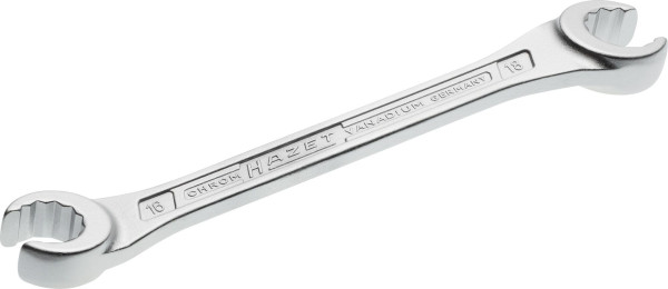 Clé polygonale double Hazet, ouverte, profil extérieur double hexagonal, 16 x 18 mm, 612-16X18