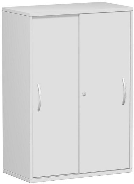 geramöbel armoire à portes coulissantes étagère supérieure 25 mm, avec pieds, verrouillable, 800x425x1182, gris clair/gris clair, S-383502-LL