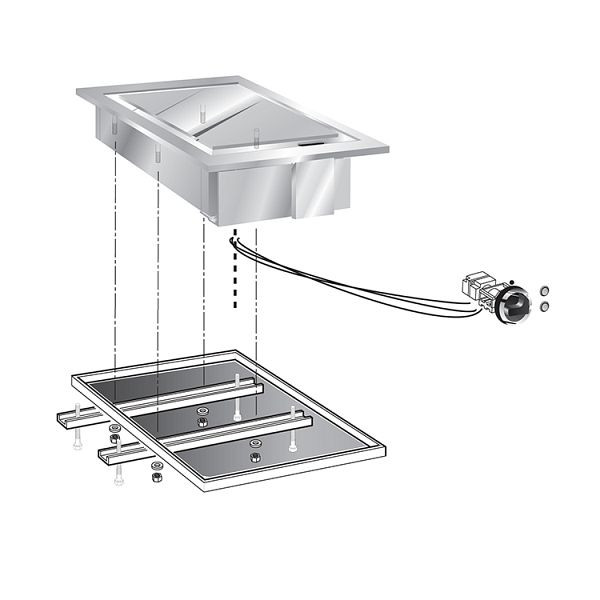 Plaque de cuisson encastrable Gastro-Inox avec surface de cuisson en acier inoxydable, 40cm, 160,529