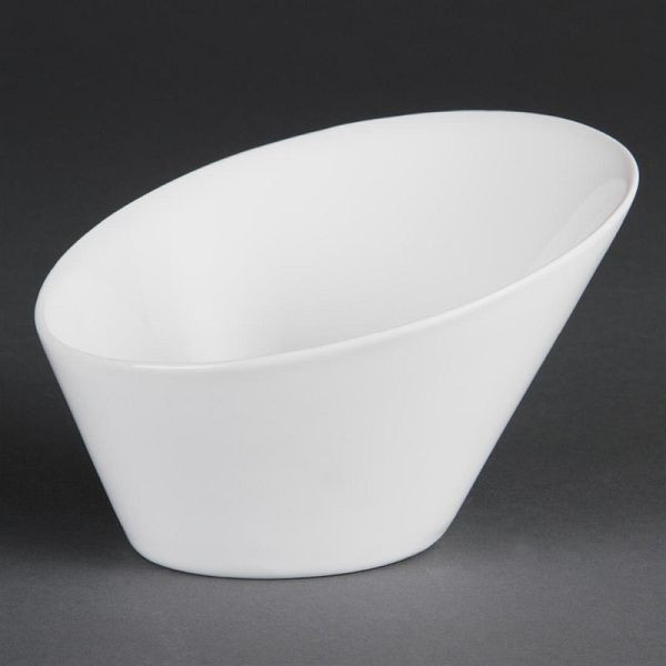 OLYMPIA Whiteware bols ovales inclinés 13,3 x 15,4 cm, UE: 4 pièces, CB079