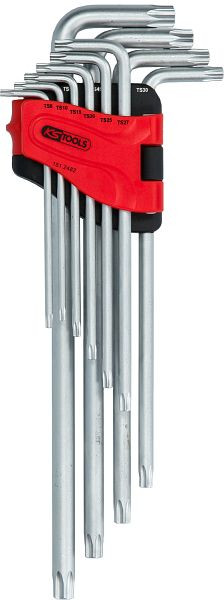 KS Tools jeu de clés coudées cinq étoiles, alésage, long, 10 pièces, 151.2482