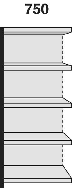 Kerkmann étagère champ Stora 100, L 750 x P 300 x H 1900 mm, argent/gris clair, 51253814