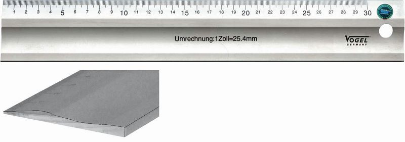 Règle de travail Vogel Germany, avec biseau, avec graduation en cm, 300 mm, 50 x 5 mm, 1795300030