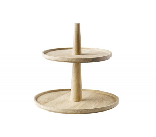 APS Etagère, 2 niveaux -VALO-Ø 30 cm, hauteur : 28 cm, bois de chêne (huilé), 14013
