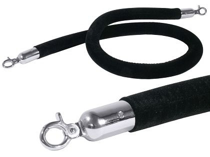 Corde de démarcation Contacto noire 150 cm avec raccords chromés, 1604/151