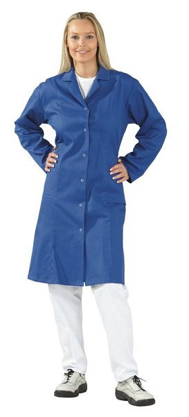 Manteau de travail femme Planam en coton manches longues, bleu bleuet, taille 36, 1681036